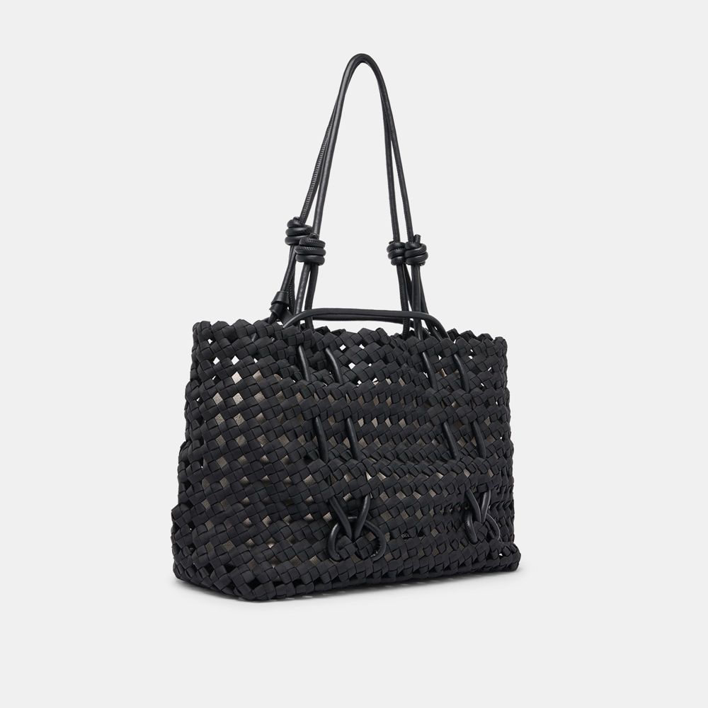 Dolce Vita Logan Woven Women Tote Black | US-054386OVF