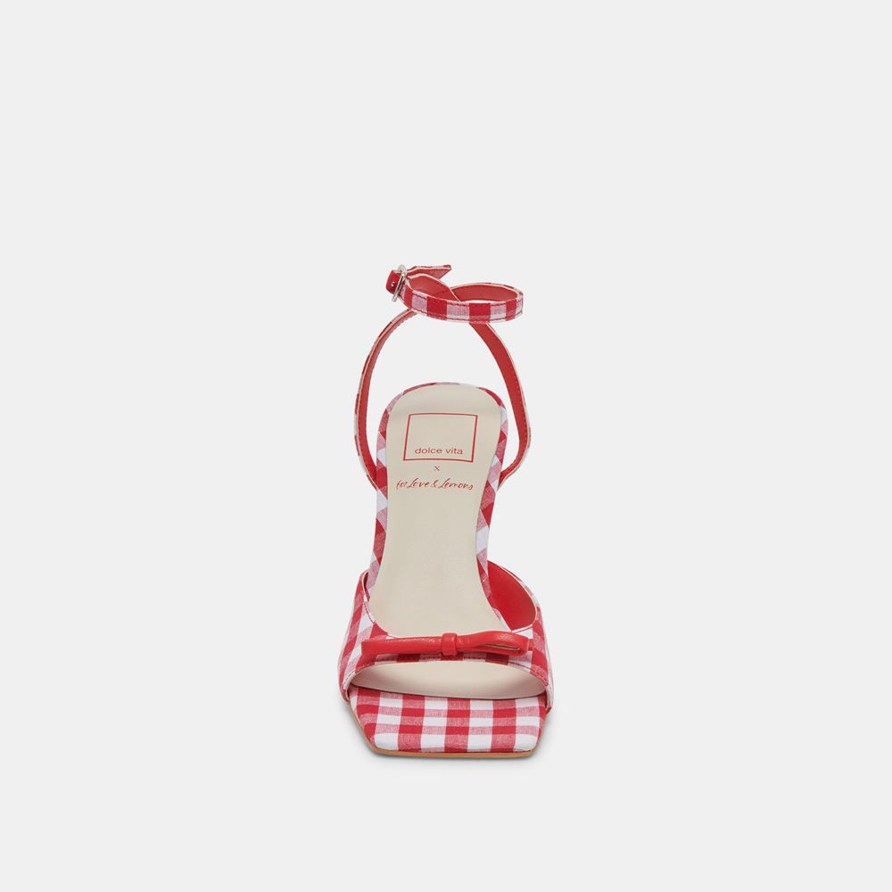 Dolce Vita Loise Women Heels White / Red | US-830792DCZ