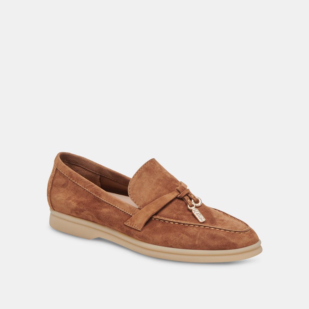 Dolce Vita Lonzo Suede Women Flats Brown | US-435978BPT