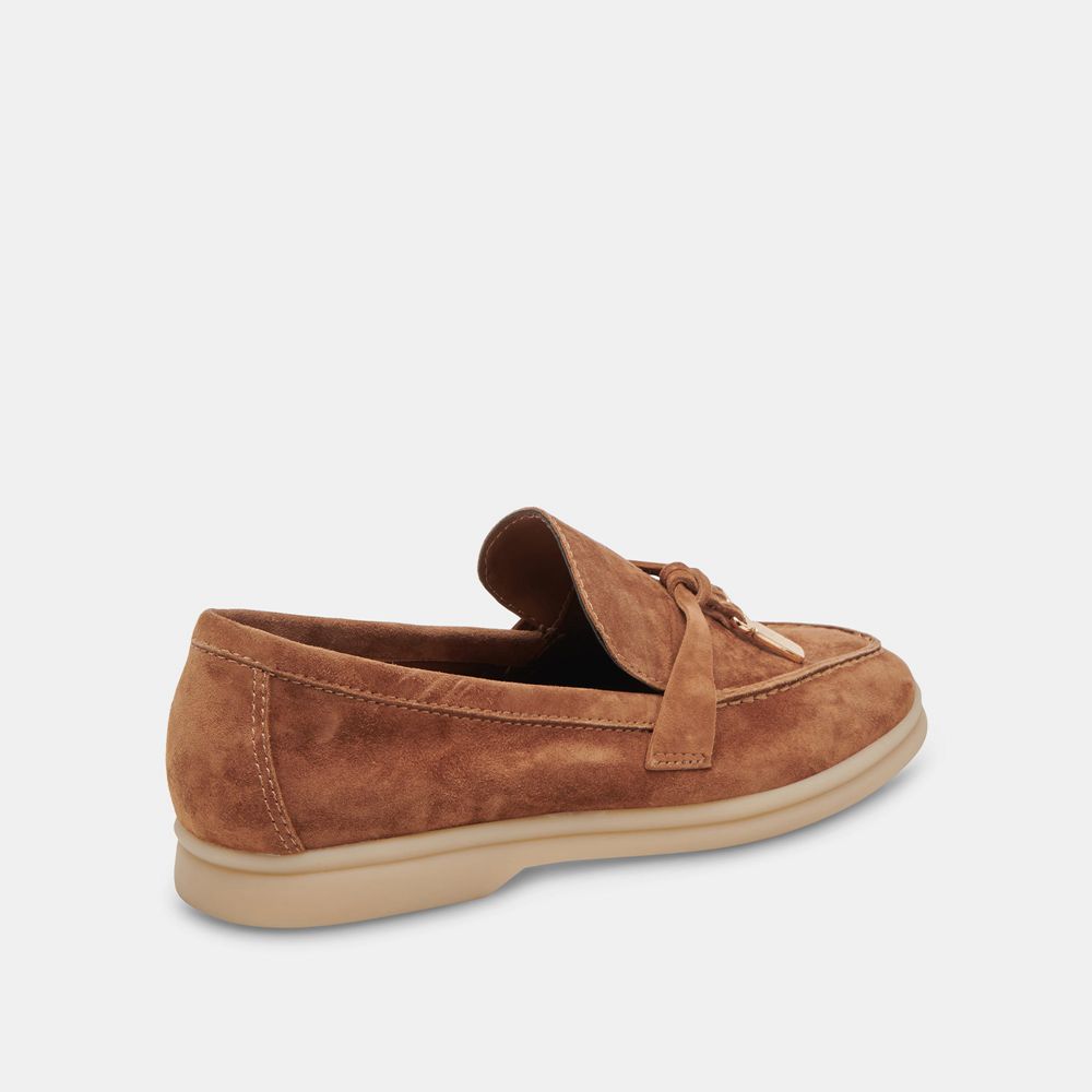 Dolce Vita Lonzo Suede Women Flats Brown | US-435978BPT