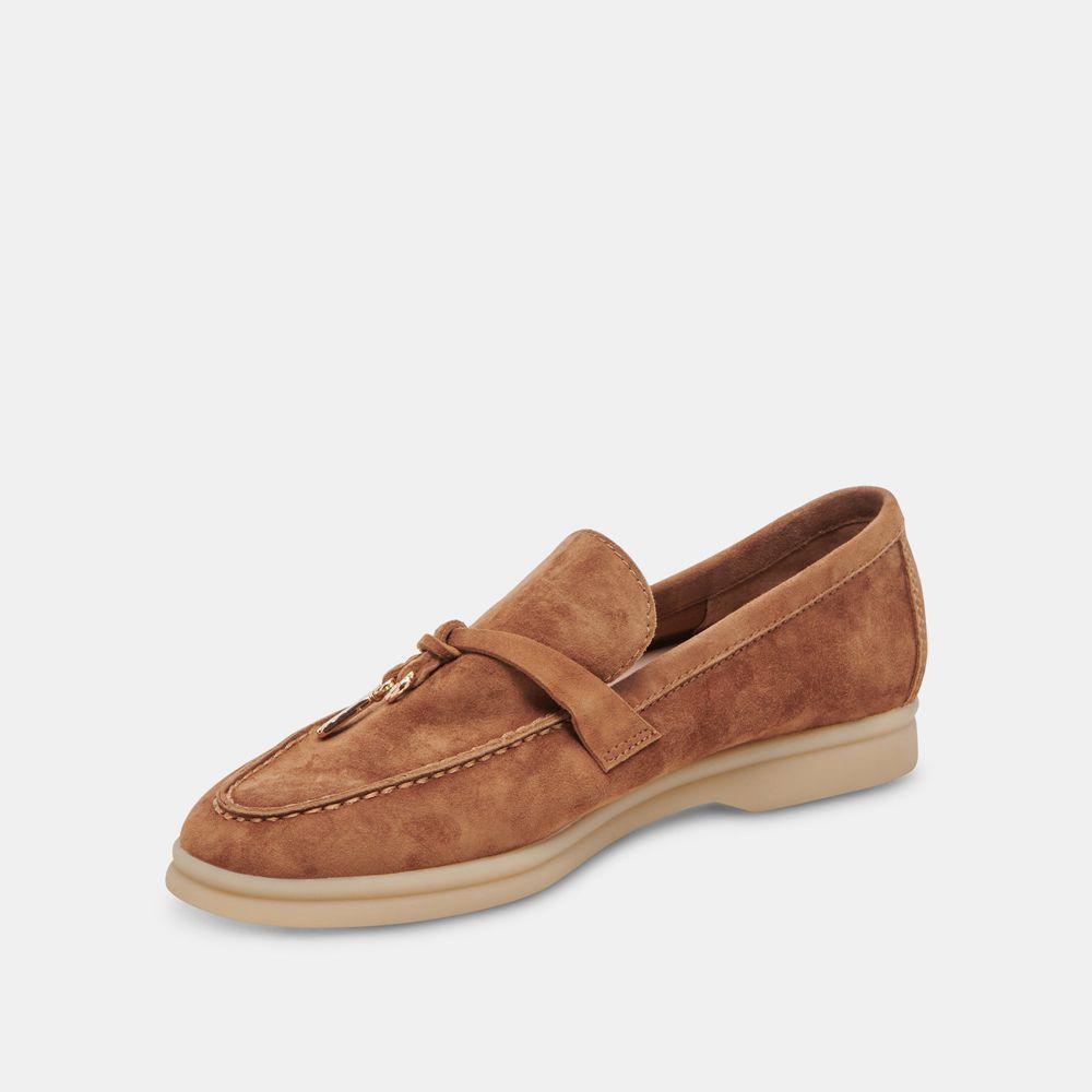 Dolce Vita Lonzo Suede Women Flats Brown | US-435978BPT