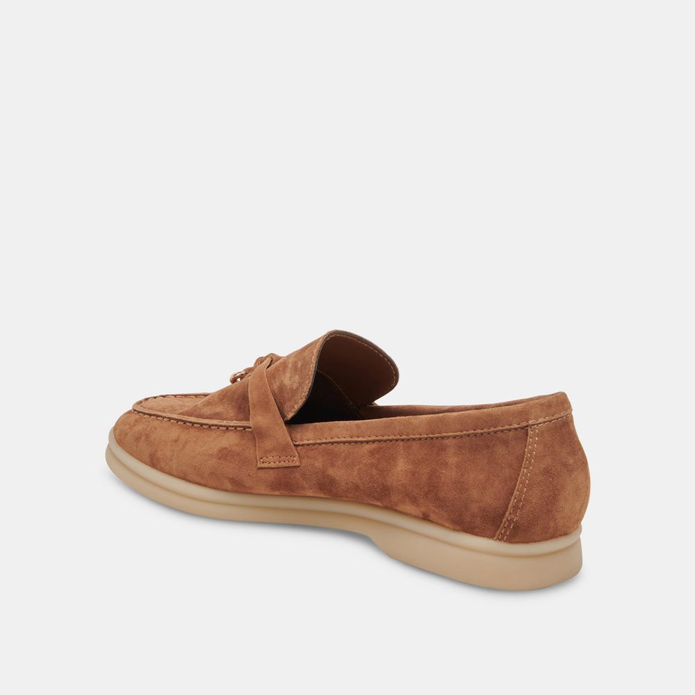 Dolce Vita Lonzo Suede Women Flats Brown | US-435978BPT