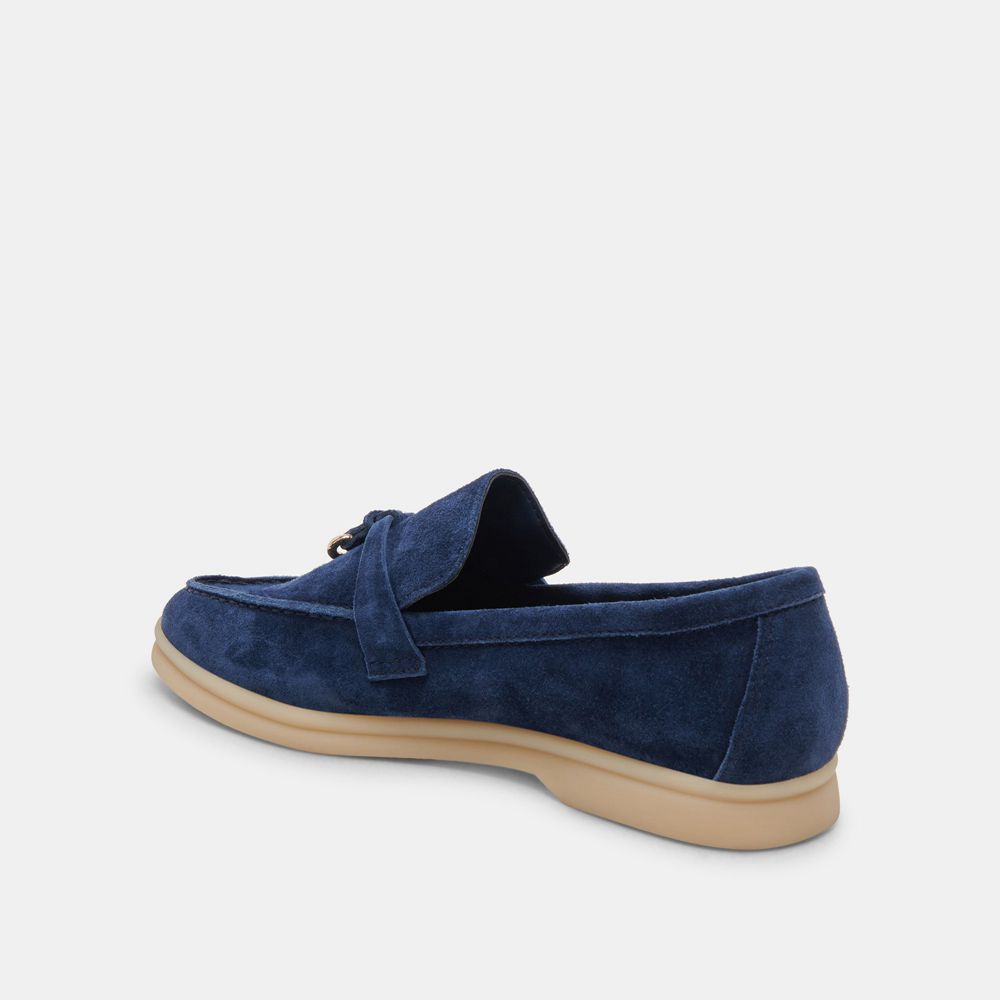 Dolce Vita Lonzo Suede Women Flats Navy | US-713602FKZ