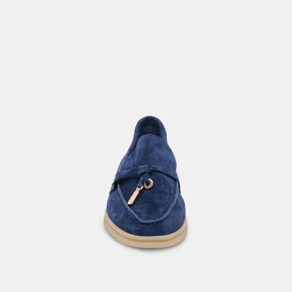 Dolce Vita Lonzo Suede Women Flats Navy | US-713602FKZ