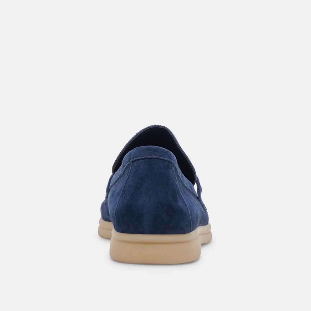 Dolce Vita Lonzo Suede Women Flats Navy | US-713602FKZ