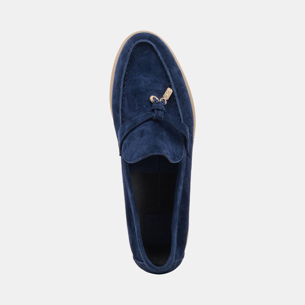 Dolce Vita Lonzo Suede Women Flats Navy | US-713602FKZ