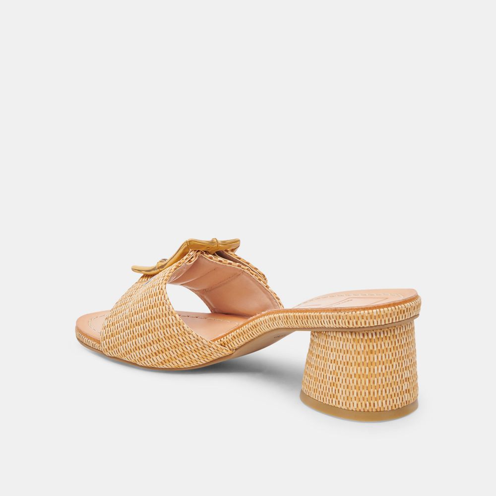 Dolce Vita Lucey Raffia Women Heels Brown | US-026893UAC