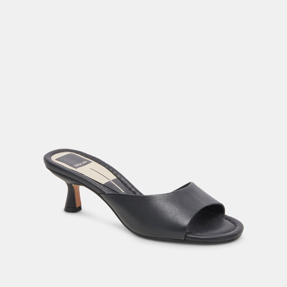 Dolce Vita Macoy Leather Women Heels Black | US-846150GDS