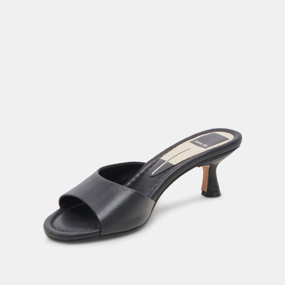 Dolce Vita Macoy Leather Women Heels Black | US-846150GDS