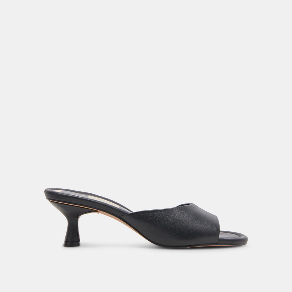 Dolce Vita Macoy Leather Women Heels Black | US-846150GDS