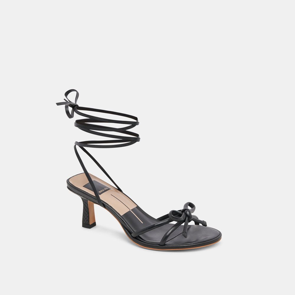 Dolce Vita Maison Leather Women Heels Black | US-254980ESA