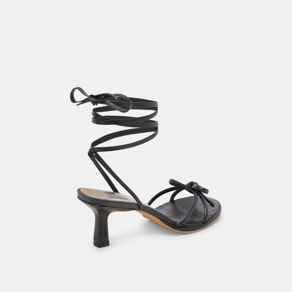 Dolce Vita Maison Leather Women Heels Black | US-254980ESA