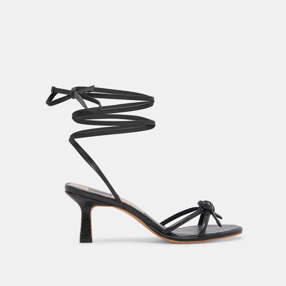 Dolce Vita Maison Leather Women Heels Black | US-254980ESA