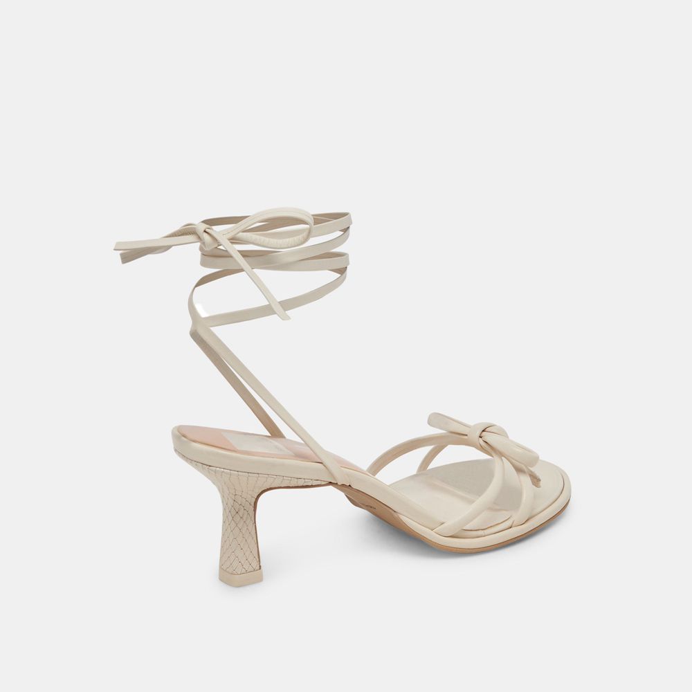 Dolce Vita Maison Leather Women Heels Cream | US-082594NPH