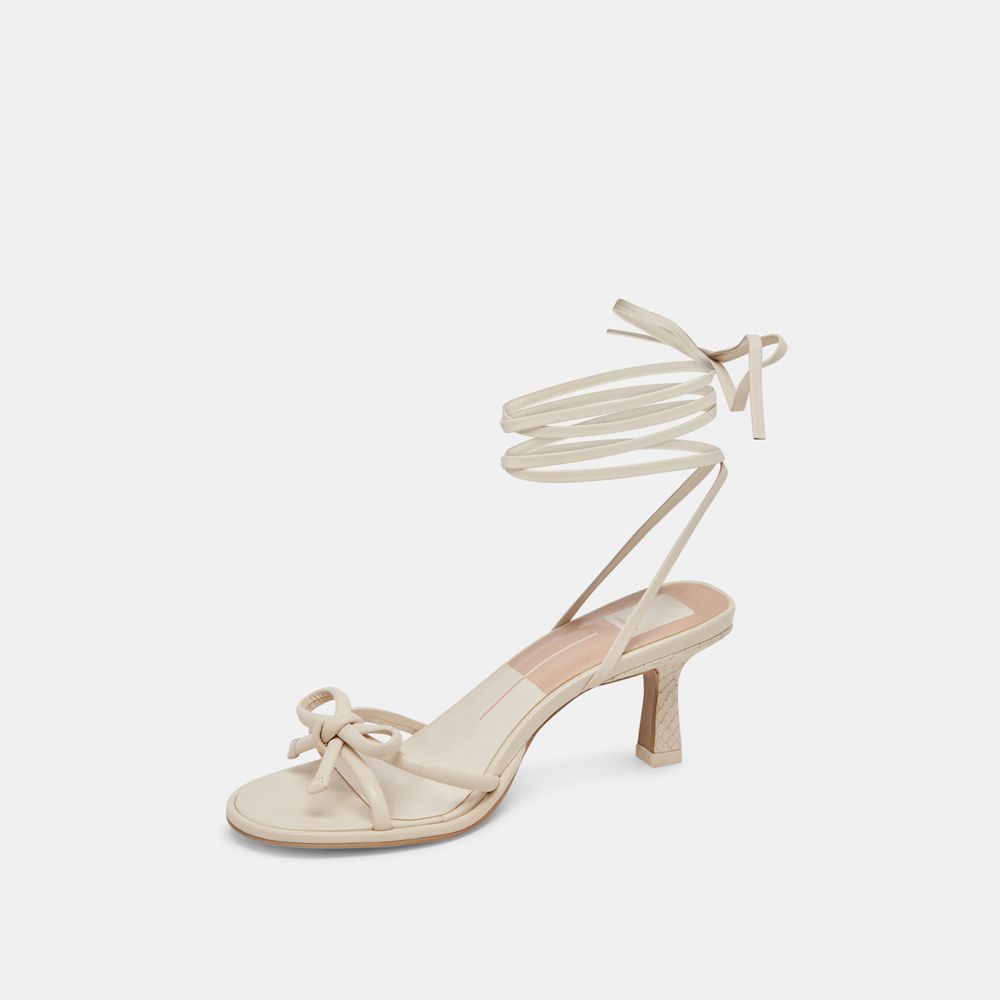 Dolce Vita Maison Leather Women Heels Cream | US-082594NPH