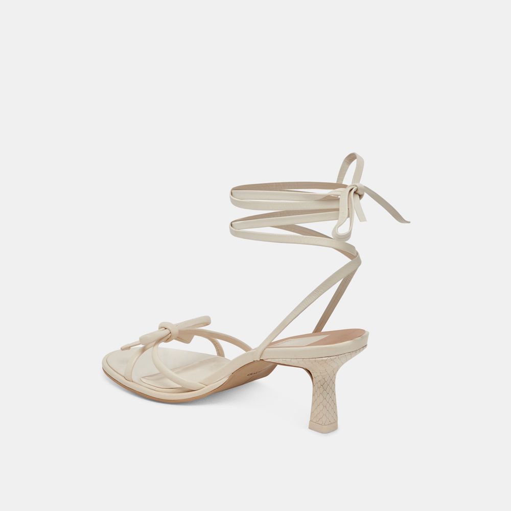 Dolce Vita Maison Leather Women Heels Cream | US-082594NPH