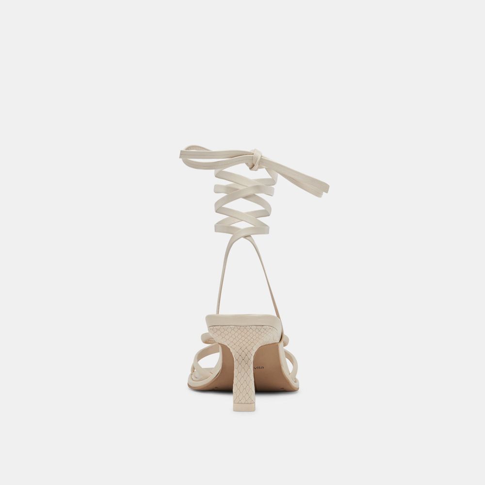 Dolce Vita Maison Leather Women Heels Cream | US-082594NPH