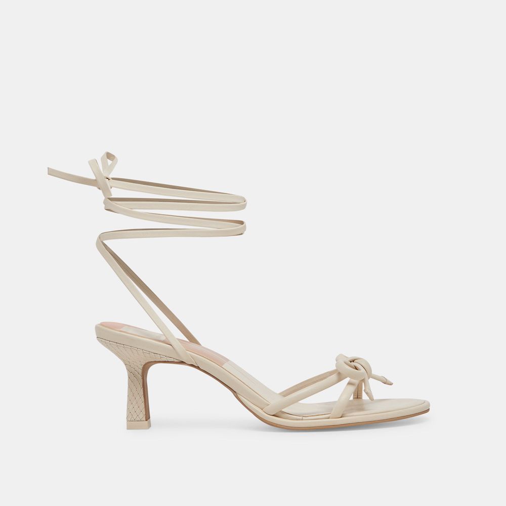 Dolce Vita Maison Leather Women Heels Cream | US-082594NPH