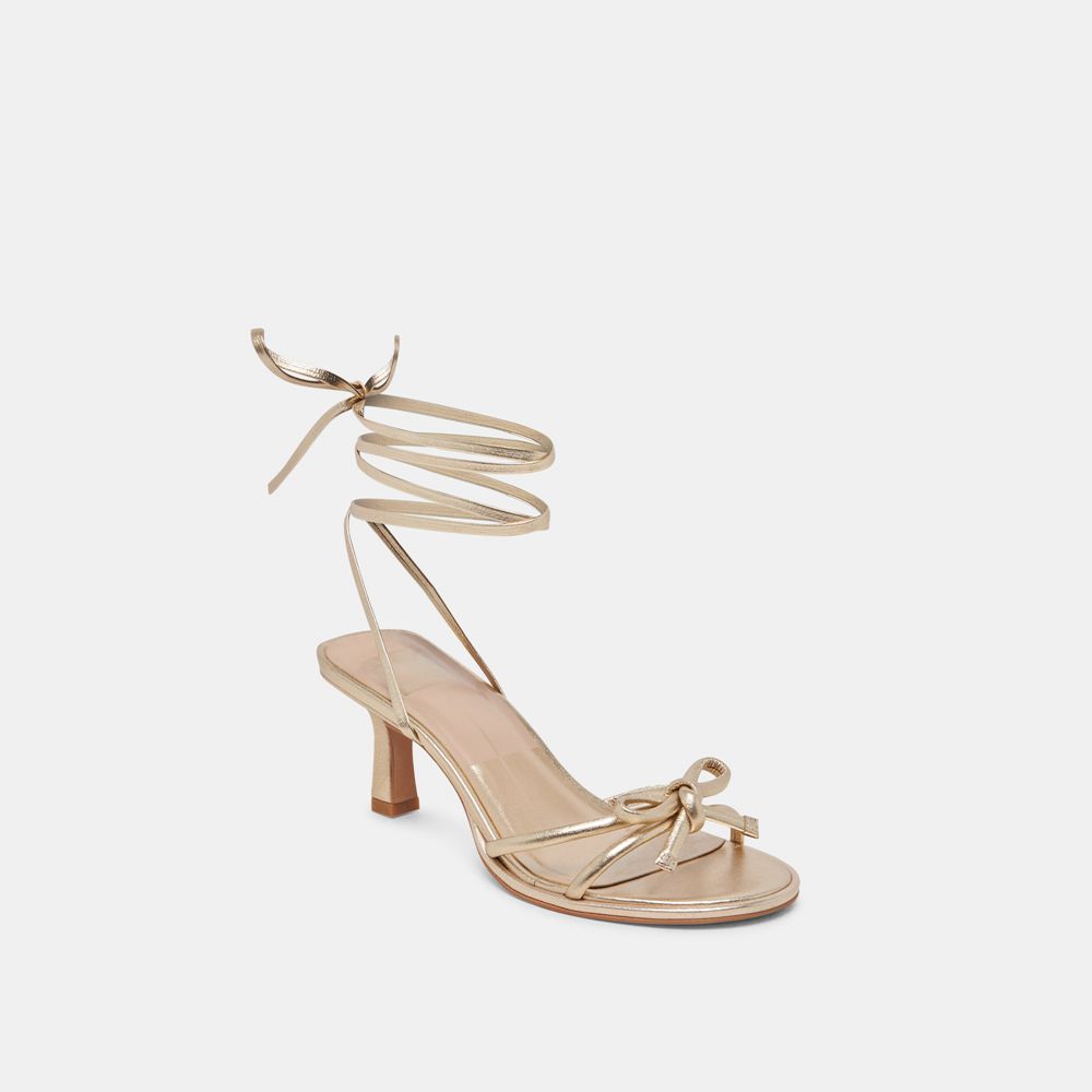 Dolce Vita Maison Leather Women Heels Gold | US-724893SUL