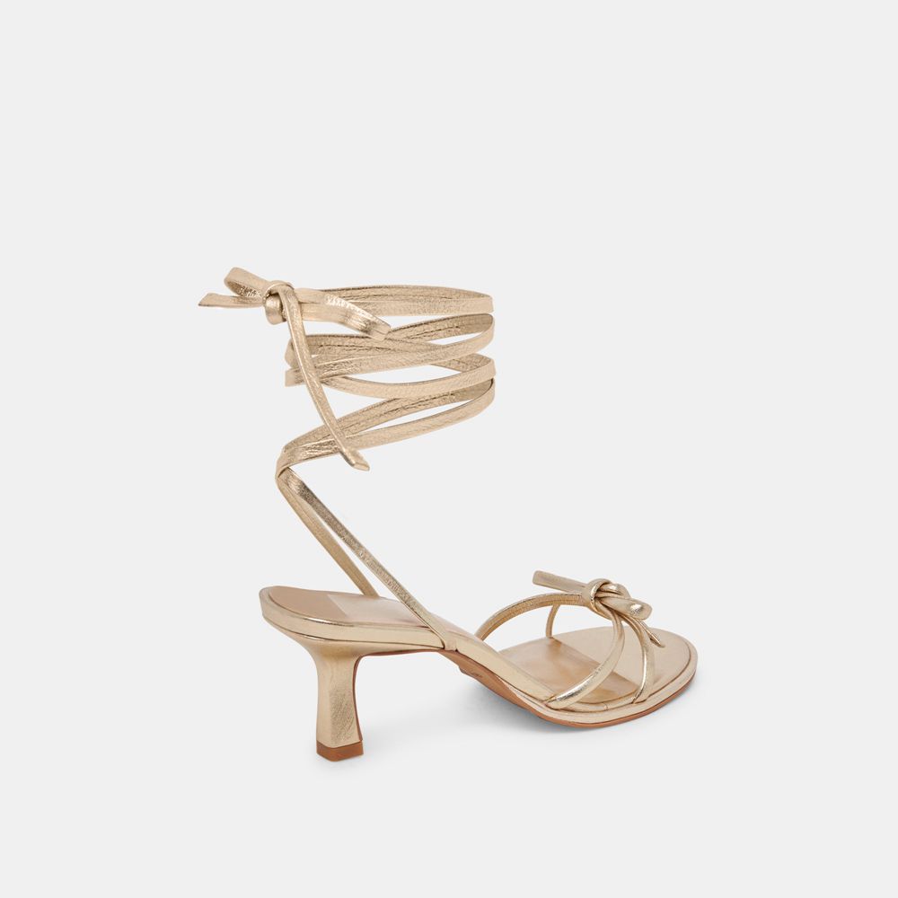 Dolce Vita Maison Leather Women Heels Gold | US-724893SUL