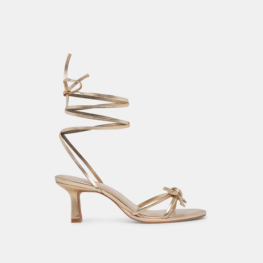 Dolce Vita Maison Leather Women Heels Gold | US-724893SUL