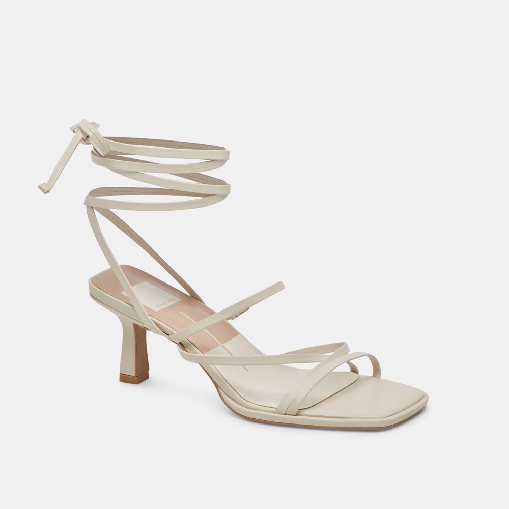 Dolce Vita Malabo Leather Women Heels Cream | US-875269EPM