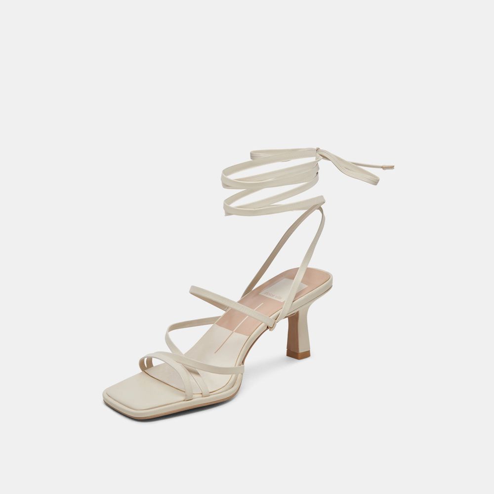 Dolce Vita Malabo Leather Women Heels Cream | US-875269EPM