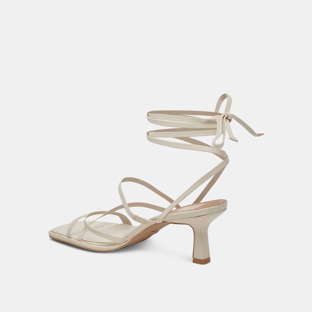 Dolce Vita Malabo Leather Women Heels Cream | US-875269EPM