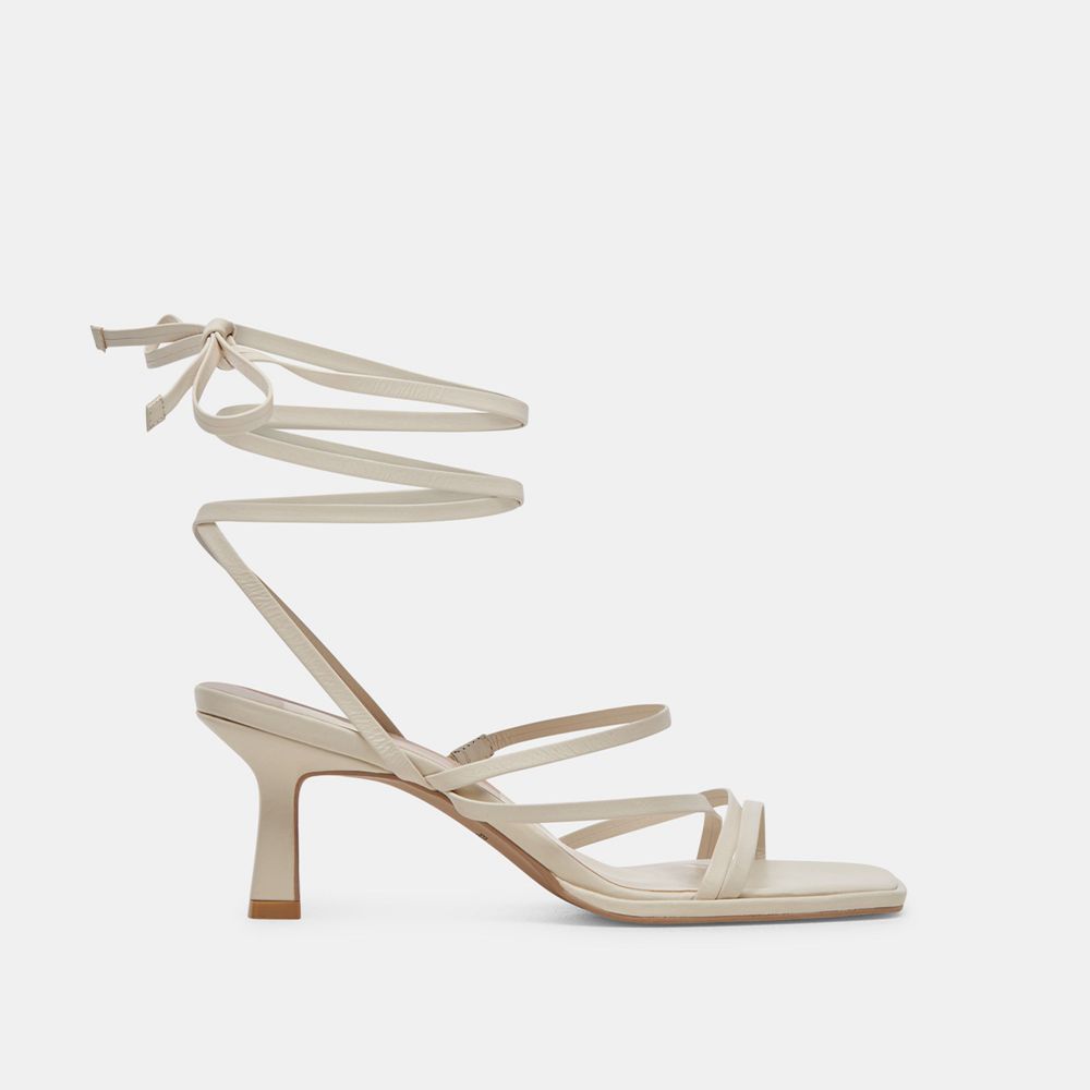 Dolce Vita Malabo Leather Women Heels Cream | US-875269EPM