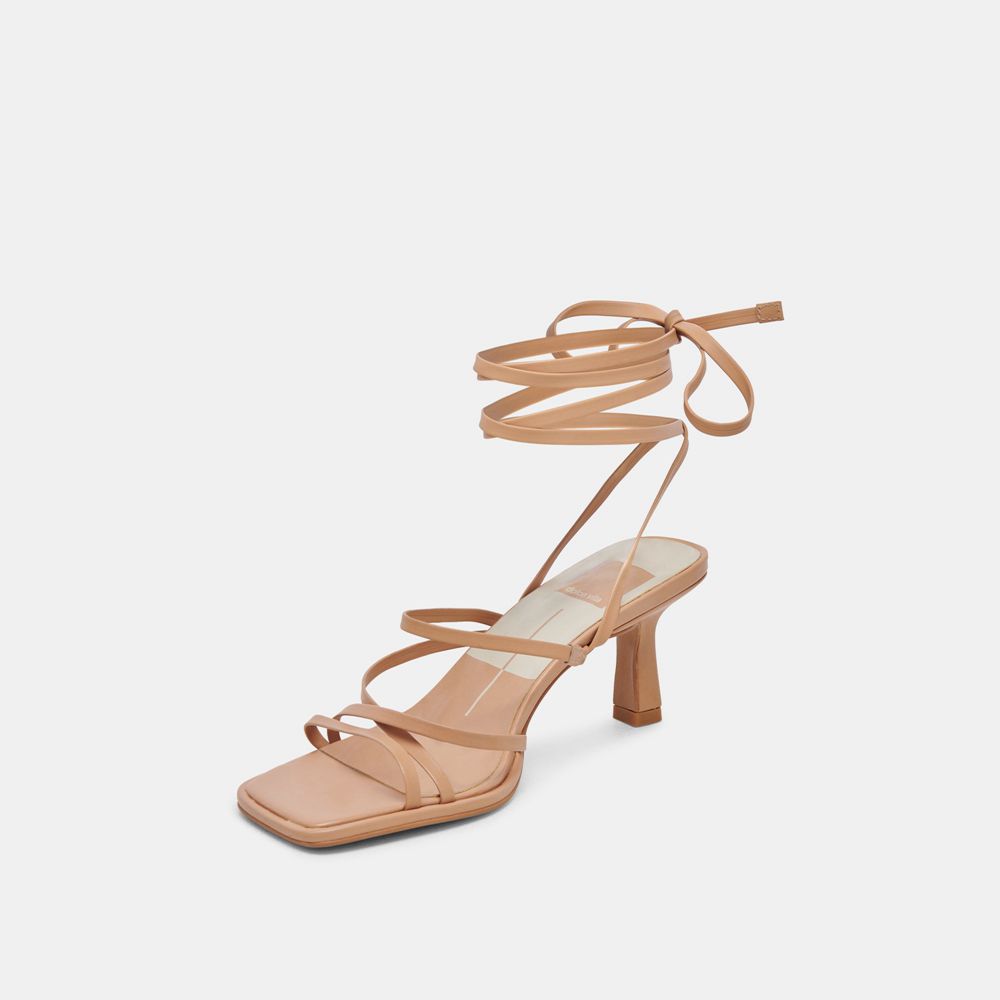 Dolce Vita Malabo Leather Women Heels Light Brown | US-847395JWP