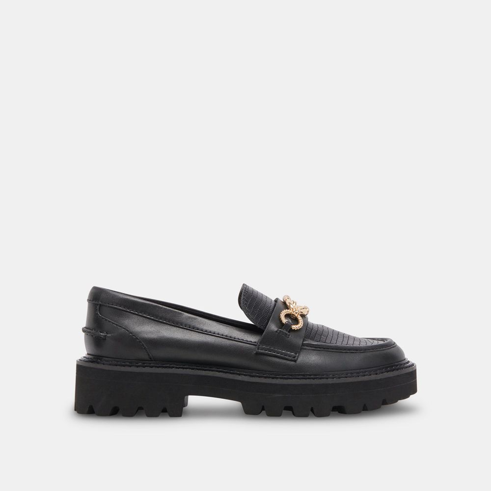 Dolce Vita Mambo Leather Women Loafers Black | US-014962OWI