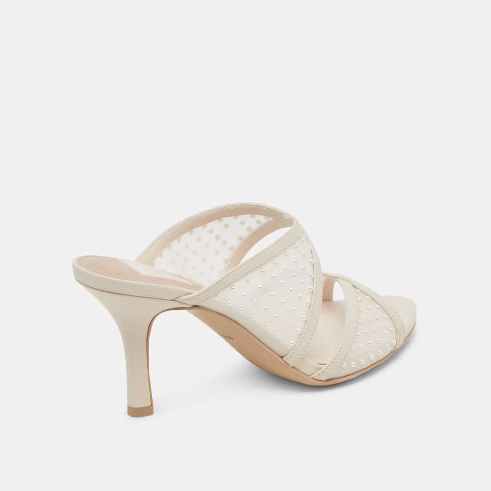 Dolce Vita Mandel Pearl Mesh Women Heels Cream | US-673491LPS