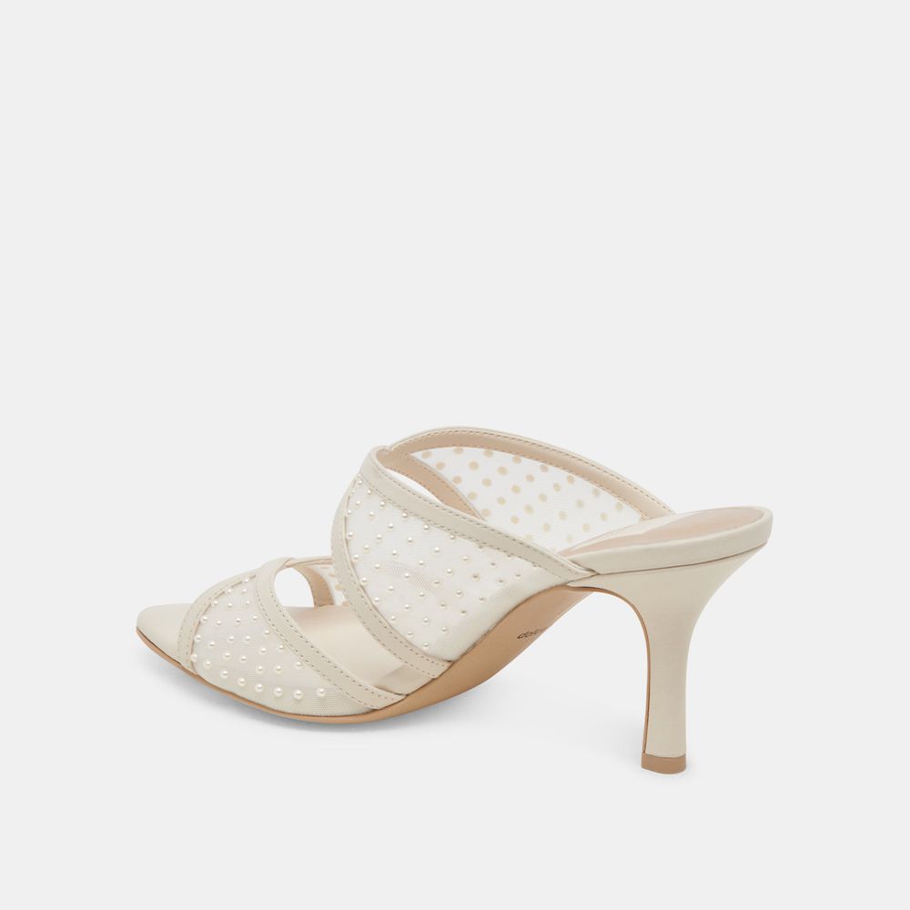 Dolce Vita Mandel Pearl Mesh Women Heels Cream | US-673491LPS