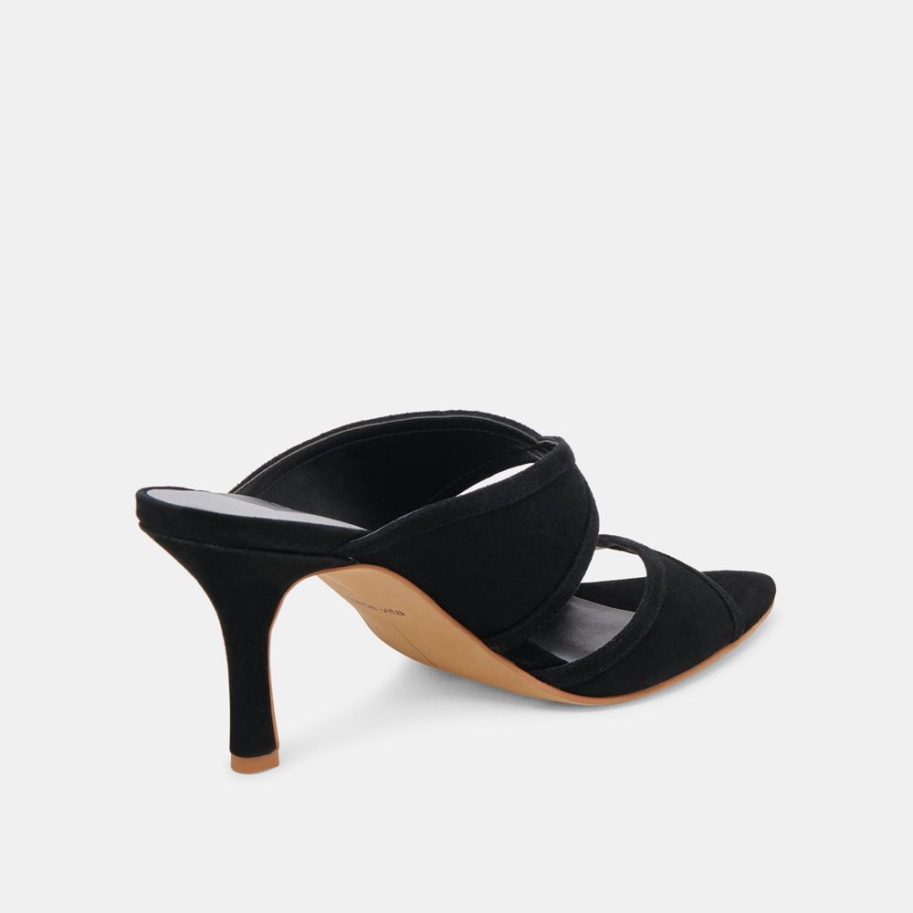 Dolce Vita Mandel Suede Women Heels Black | US-032469ETW