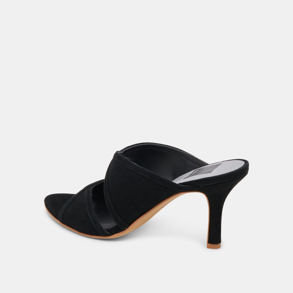 Dolce Vita Mandel Suede Women Heels Black | US-032469ETW