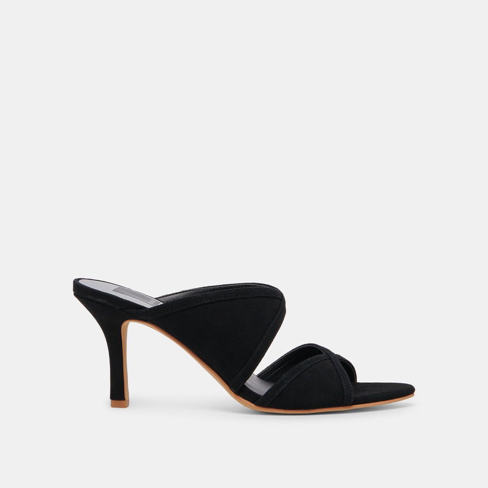 Dolce Vita Mandel Suede Women Heels Black | US-032469ETW