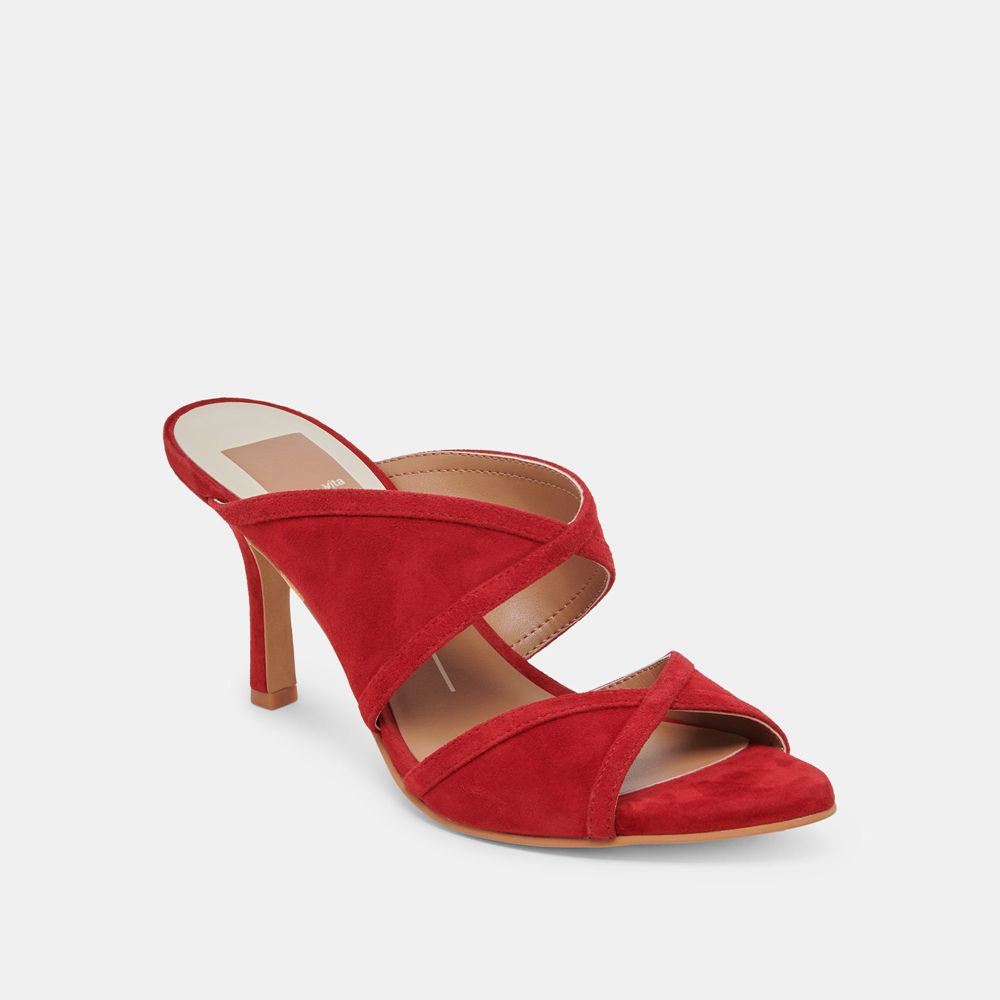 Dolce Vita Mandel Suede Women Heels Red | US-508964IOY