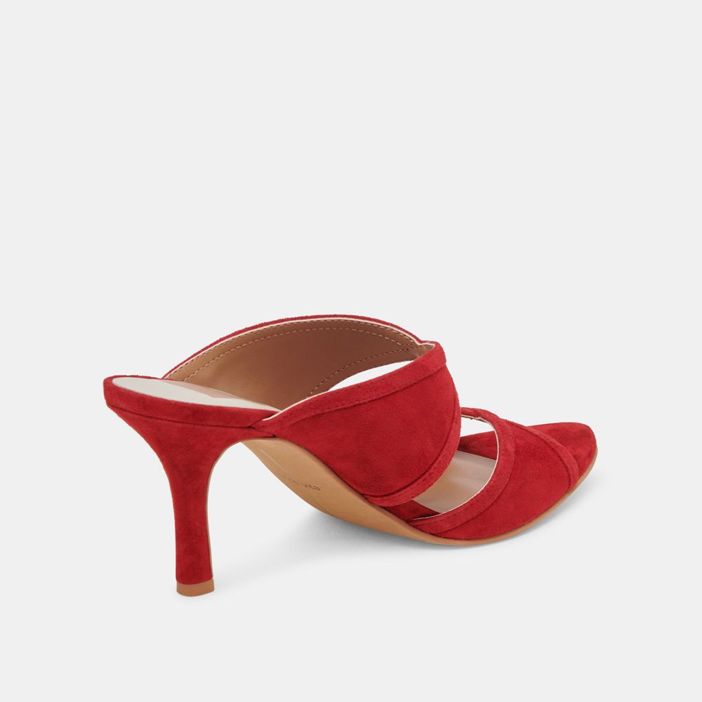 Dolce Vita Mandel Suede Women Heels Red | US-508964IOY