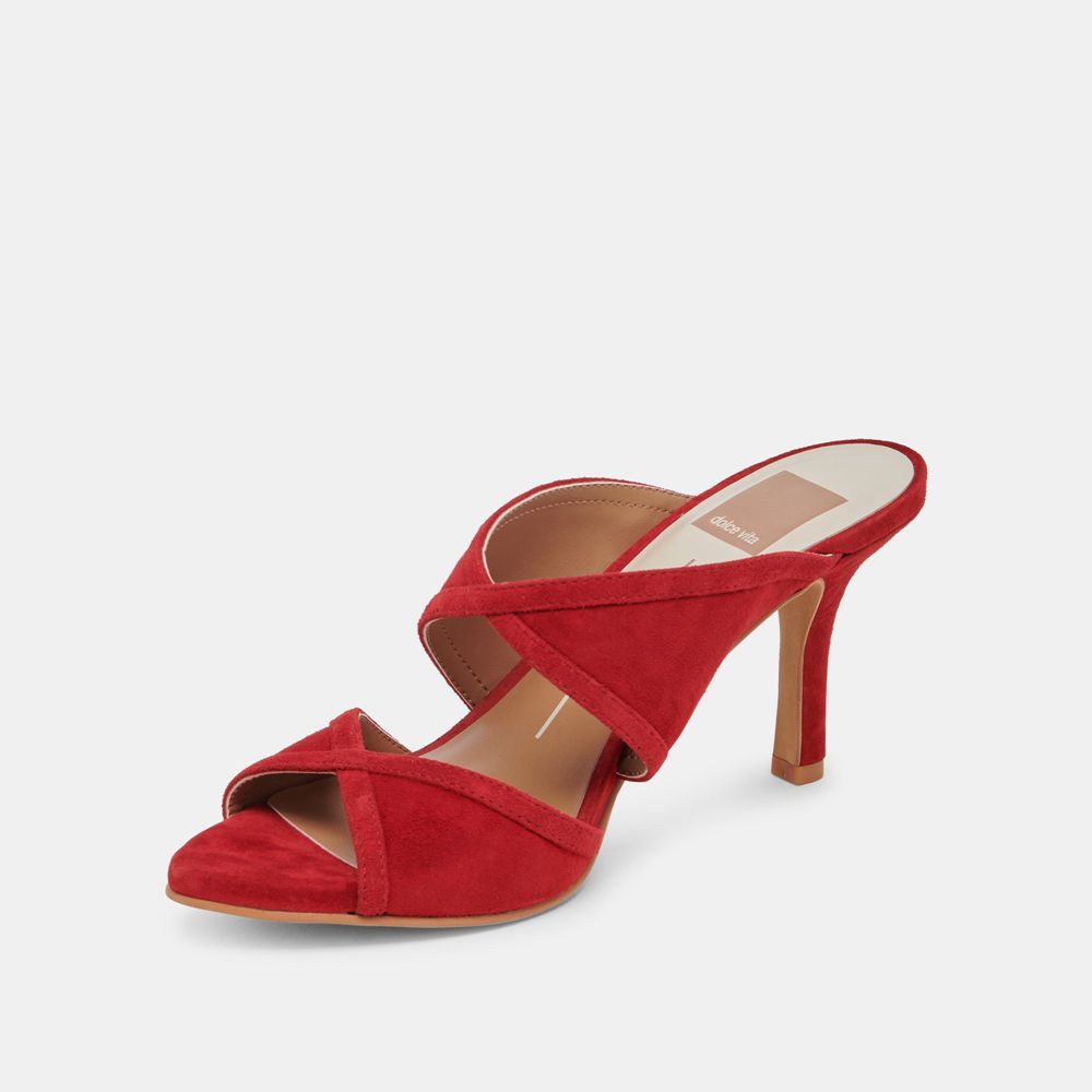 Dolce Vita Mandel Suede Women Heels Red | US-508964IOY