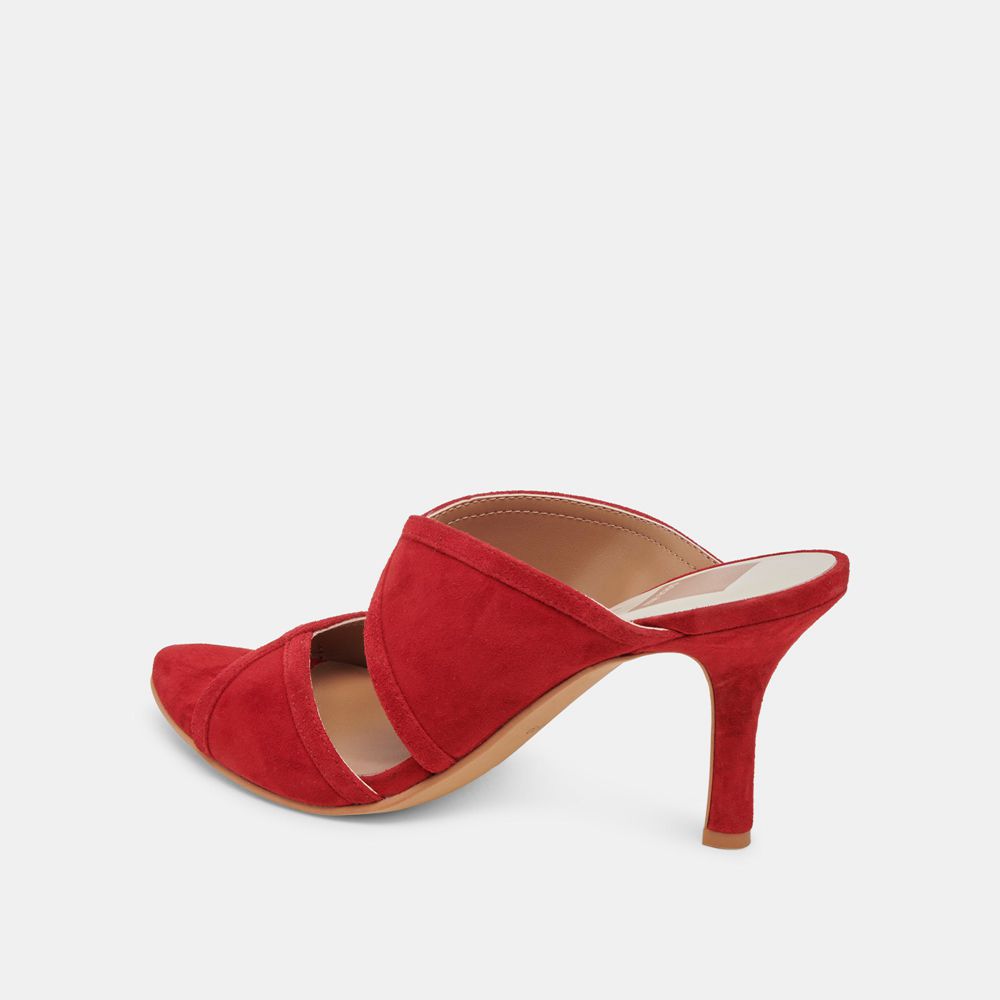 Dolce Vita Mandel Suede Women Heels Red | US-508964IOY