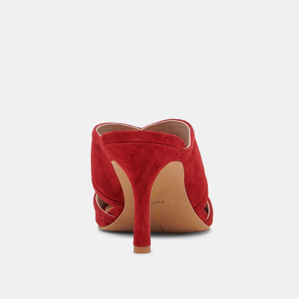 Dolce Vita Mandel Suede Women Heels Red | US-508964IOY