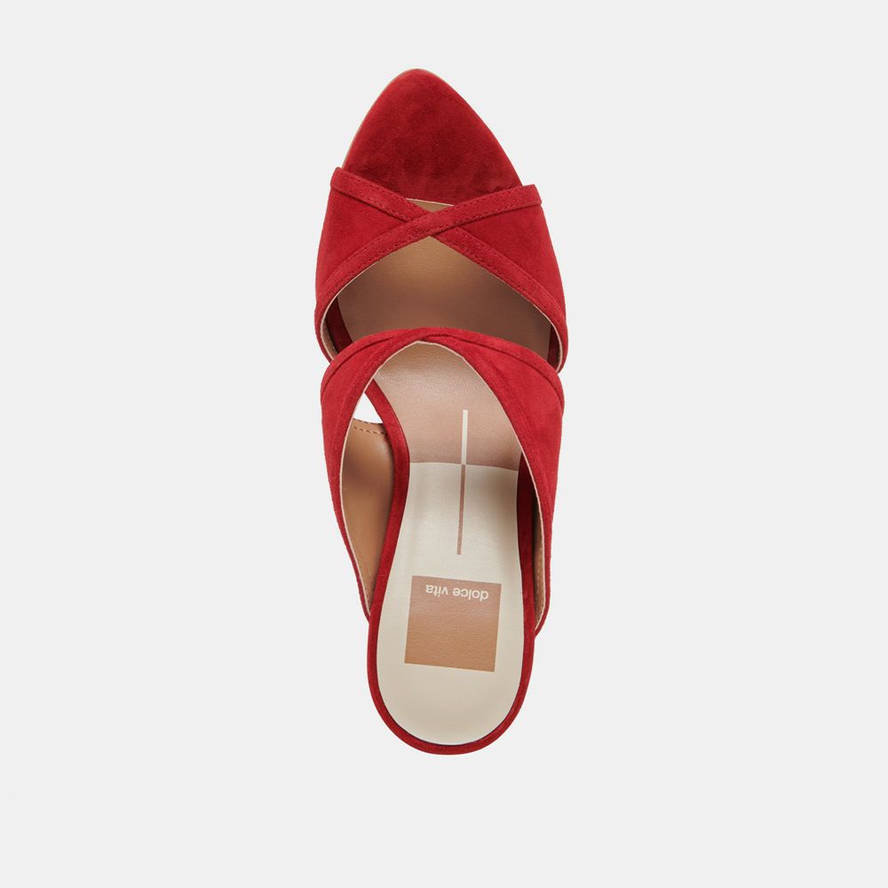 Dolce Vita Mandel Suede Women Heels Red | US-508964IOY