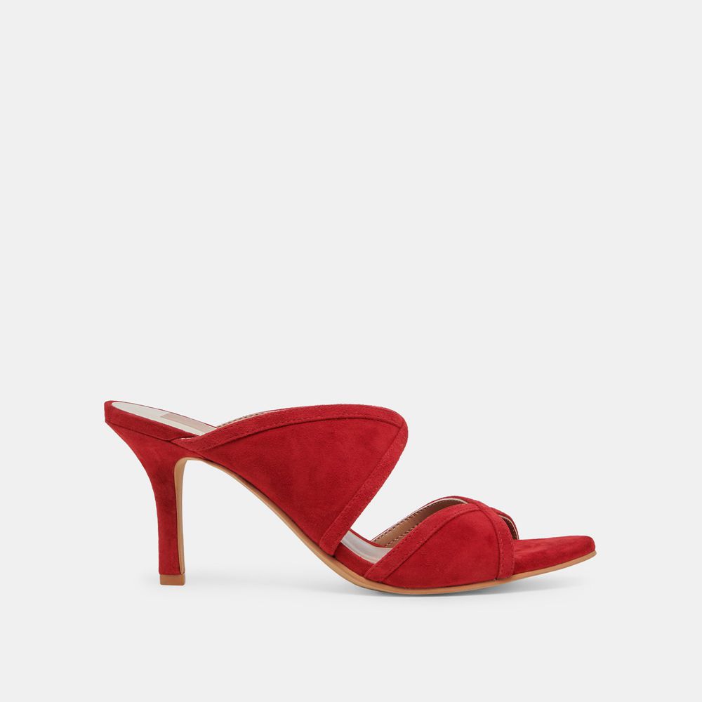 Dolce Vita Mandel Suede Women Heels Red | US-508964IOY