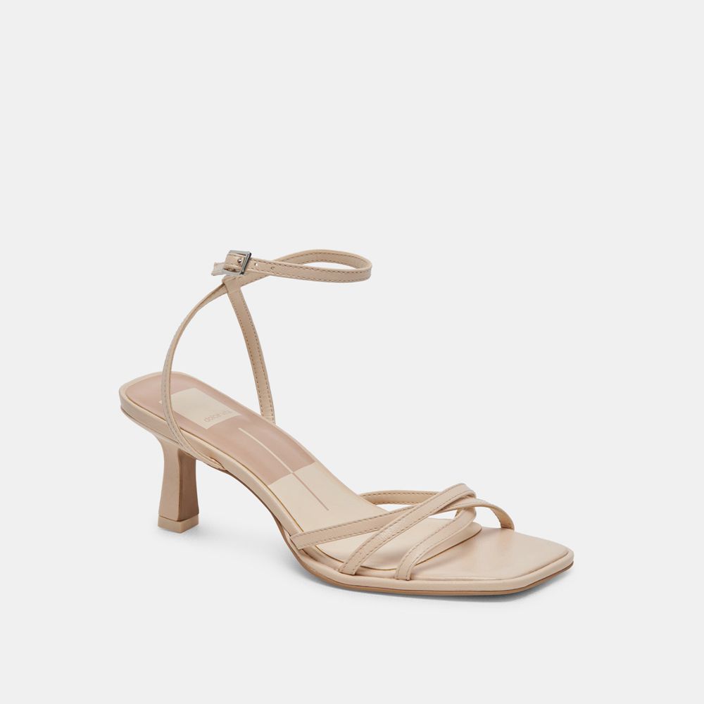 Dolce Vita Manji Leather Women Heels Beige | US-925031BDU