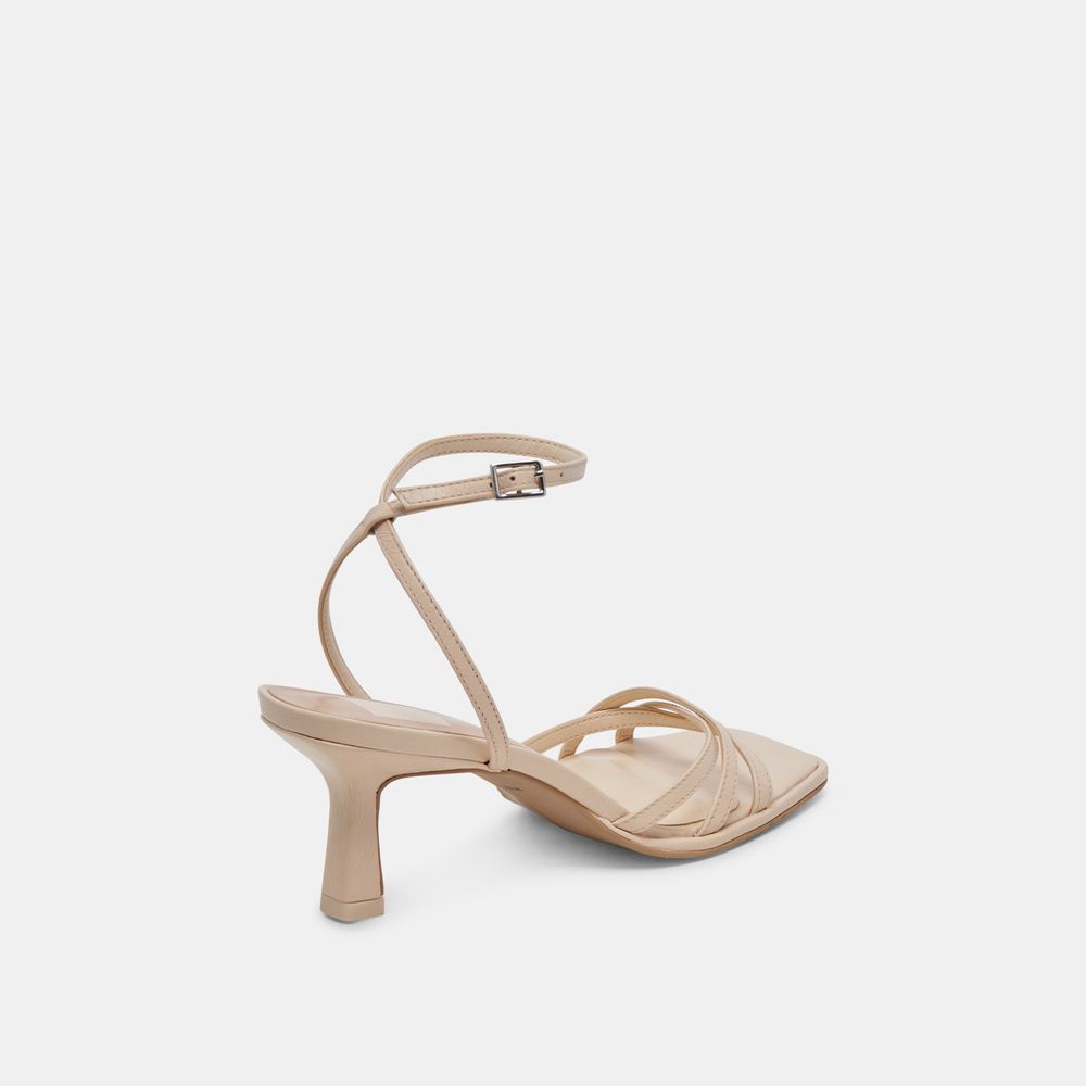 Dolce Vita Manji Leather Women Heels Beige | US-925031BDU