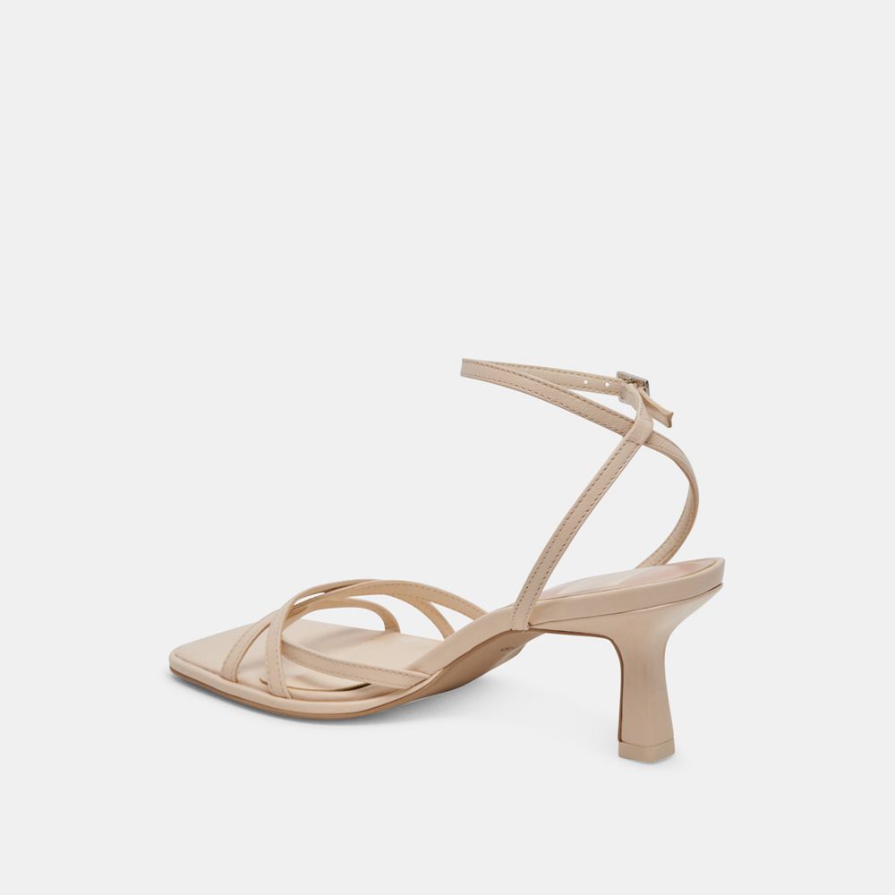 Dolce Vita Manji Leather Women Heels Beige | US-925031BDU