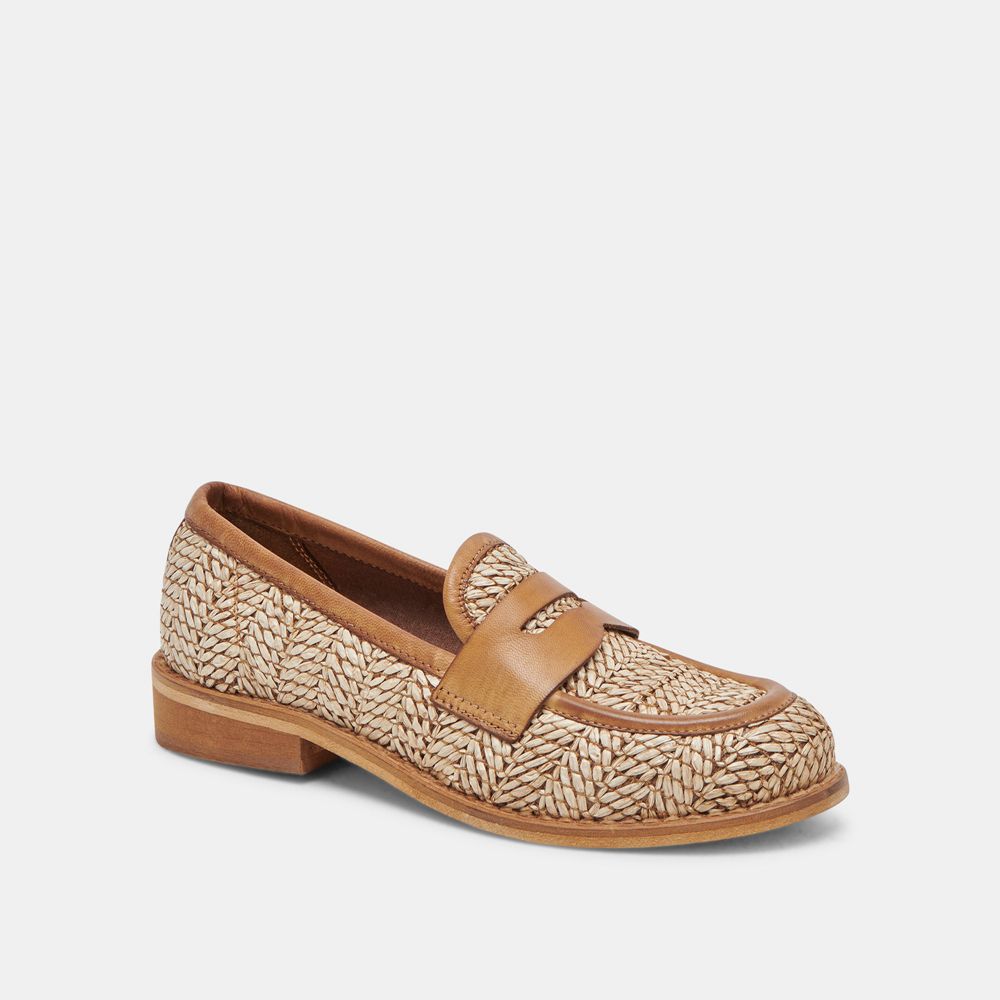 Dolce Vita Marina Raffia Women Loafers Brown | US-981053MVB