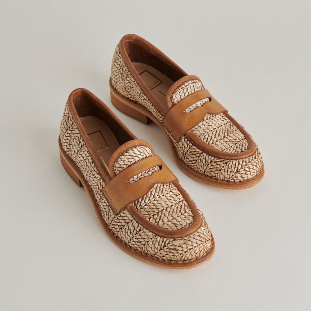 Dolce Vita Marina Raffia Women Loafers Brown | US-981053MVB