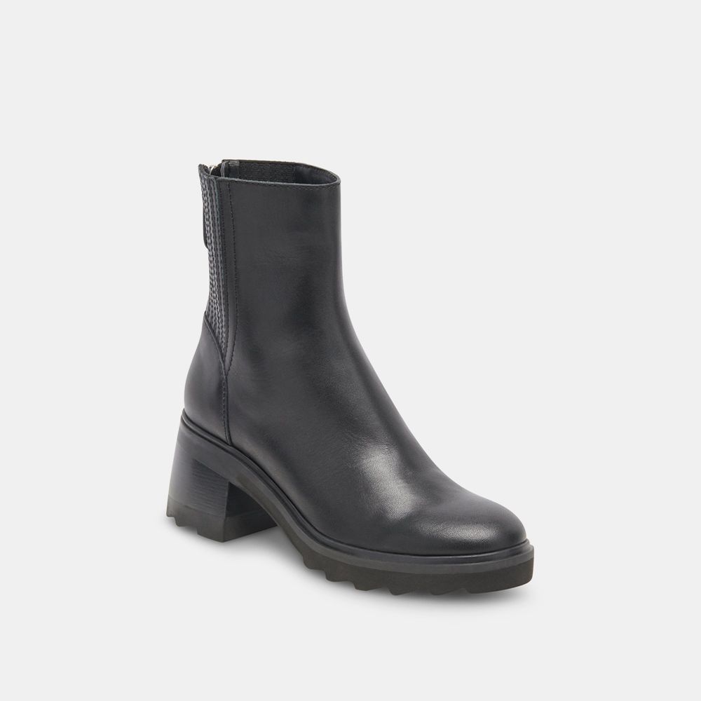 Dolce Vita Martey H2O Leather Women Boots Black | US-197025CZD