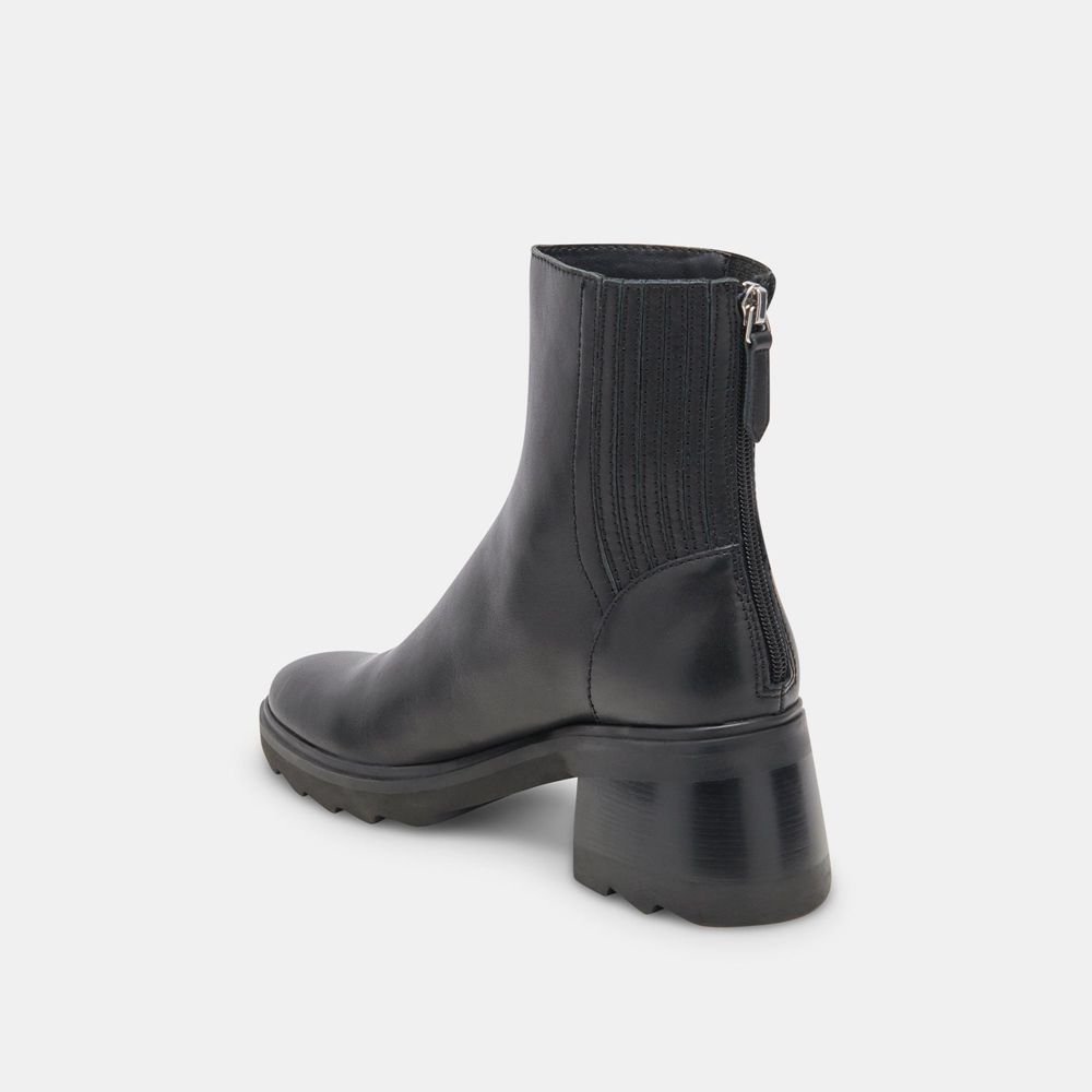 Dolce Vita Martey H2O Leather Women Boots Black | US-197025CZD